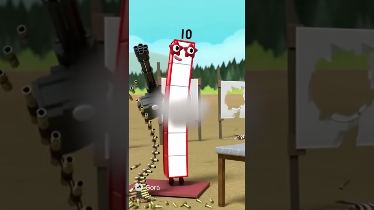 numberblock 10 with a minigun