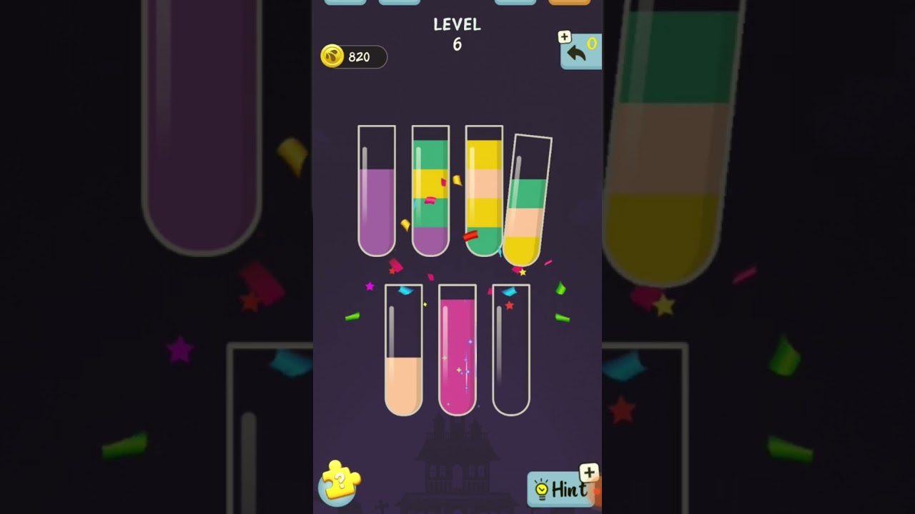 water color sorting puzzel level 6