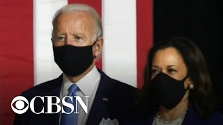 Joe Biden and Kamala Harris hold first campaign event as running mates