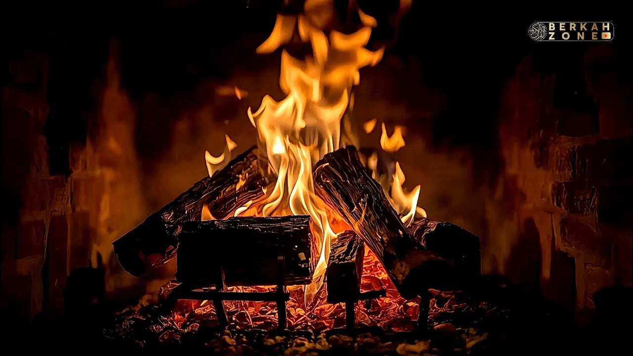 Relaxing Quran Recitation for Sleep with Warm Cozy Fireplace Crackling Sound | Beat Insomnia