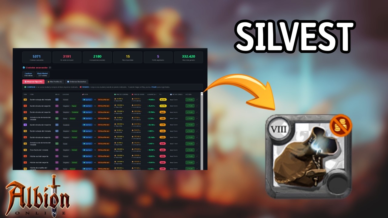 SILVEST - Herramienta para flipping en mercado negro ! Albion Online 2026