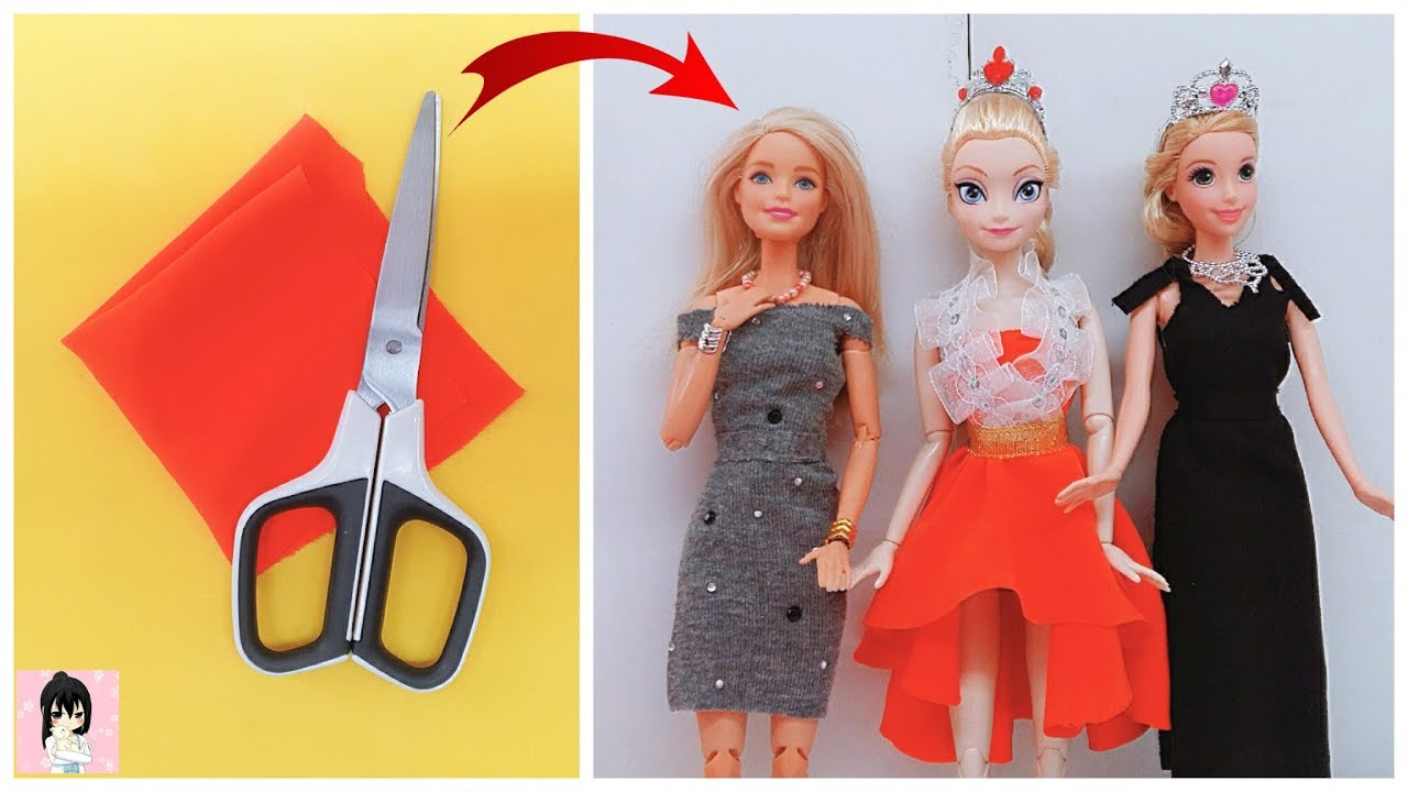 DIY Barbie Dress Making Idea || Handmade Barbie Doll Dress No Sew And No  Glue || Barbie Doll Cloth - YouTube