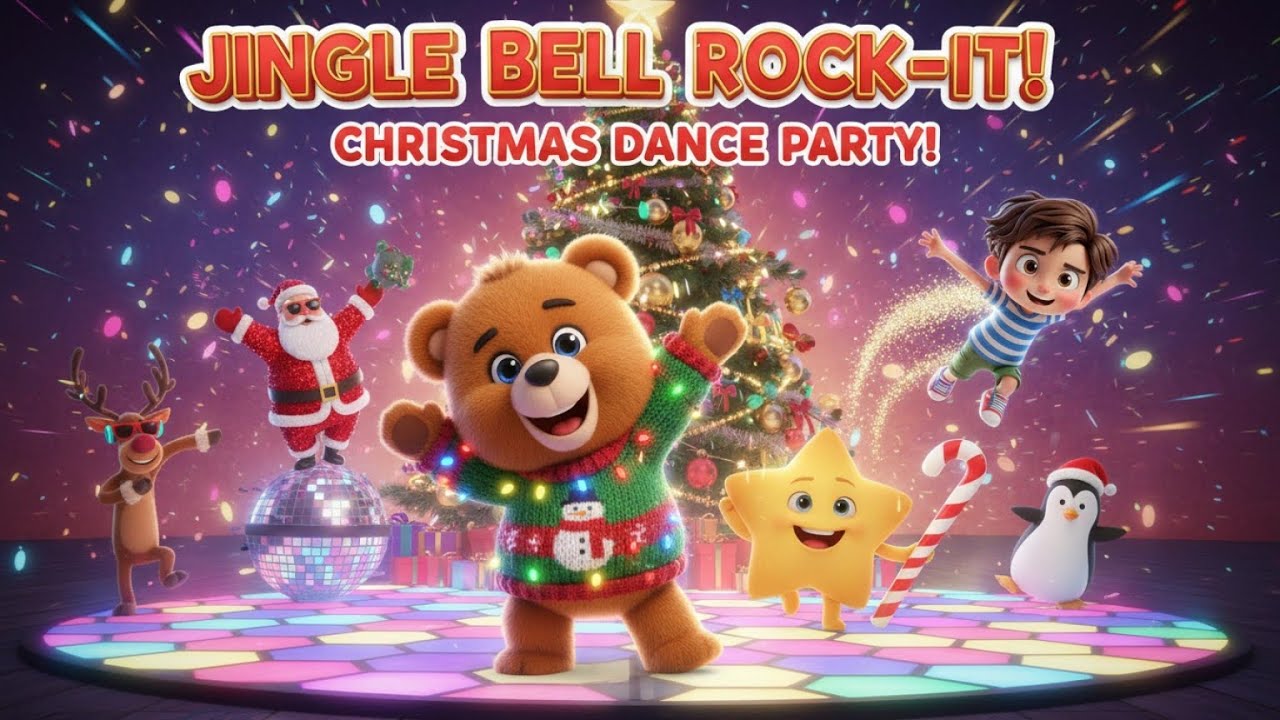 The Jingle Bell Rock It 🎄🤘 | Christmas Dance Party for Kids | Animated ...