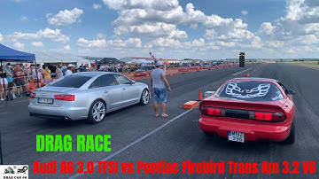 Audi A6 3.0 TFSI vs Pontiac Firebird Trans Am 3.2 V6 drag race 1/4 mile 🚦🚗 - 4K UHD