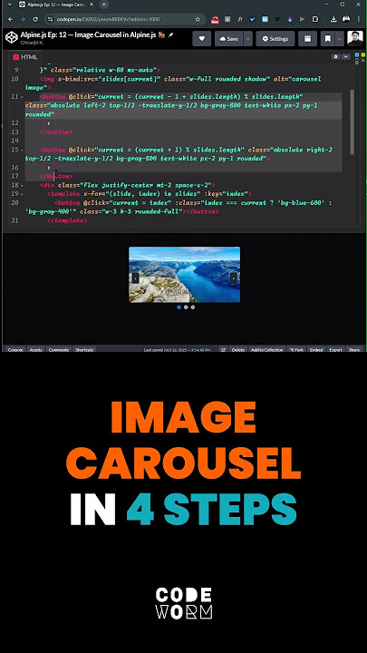 Image Carousel in Alpine.js 🎠#shorts