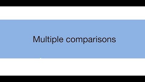 Topic 16.2: Multiple comparisons