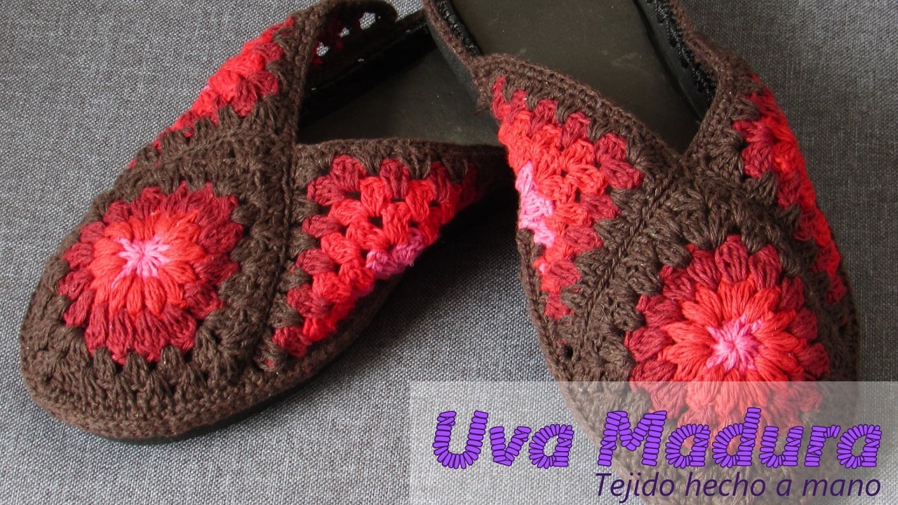 Chanclas Punto Granny a GANCHILLO Paso a Paso -