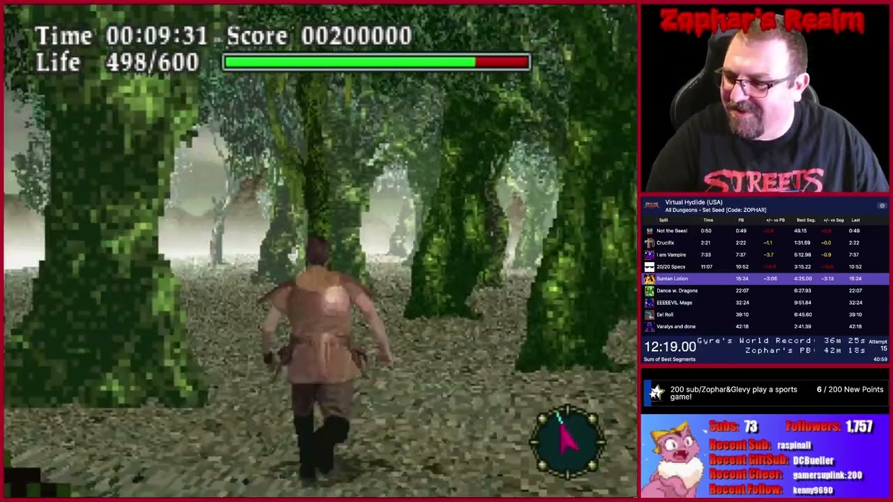 Virtual Hydlide Speedrun: All Dungeons, Set Seed, 