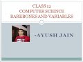 Class 12 Python Revision Tour (Barebones of Python)