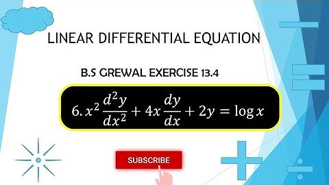 Bs Grewal Exercise 13.4 Question 6 solution | Linear Differential Equation | With concept