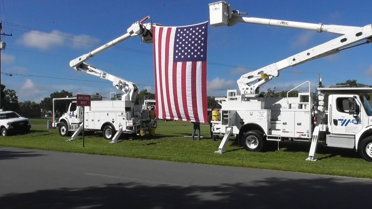 US FLAG DISPLAY BY WITHLACOOCHEE RIVER ELECTRIC IN ZEPHYRHILLS FLORIDA Us flag display by withlacoochee river electric in zephyrhills florida