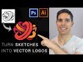 Turn sketches into vector logos: Digitizing drawings with Photoshop and Illustrator