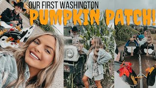 OUR FIRST PUMPKIN PATCH IN WASHINGTON & PORCH DECOR | Casey Holmes Vlogs