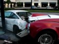 Shelby Cobra crashes into parked car - never let your girlfriend drive your exotic car!