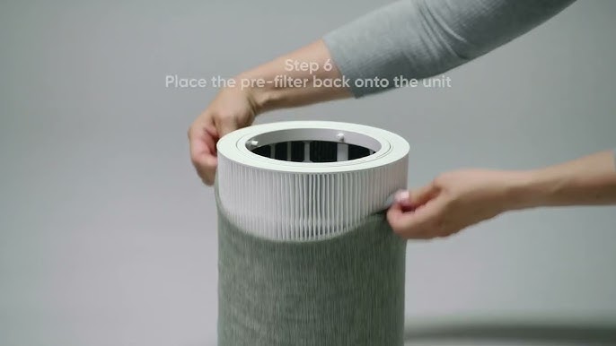 Blueair carbon filter vacuuming demonstration