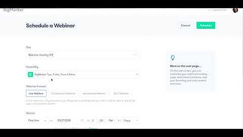 How to Schedule a Webinar on BigMarker