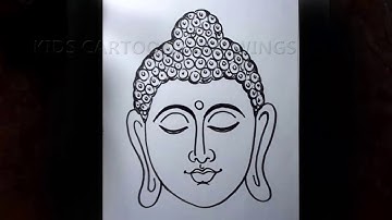 How to Lord Buddha Face Drawing for Beginners / Everyone can learn This way Easy