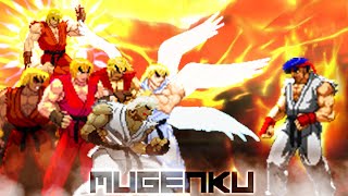 Violent Ryu vs Super Ken Team! Street Fighter Mugen Multiverse