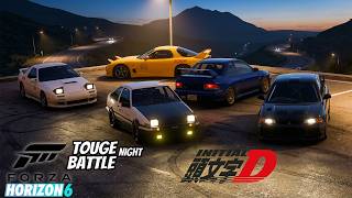 FORZA HORIZON 6 | WE DID TOUGE WITH INITIAL D CARS (22B, EVO 3, FD RX7, FC RX7, AE86, Funny Moments)
