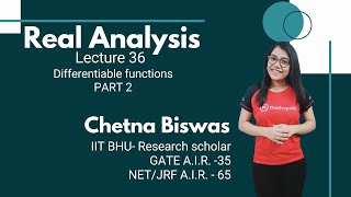 L 36-(CSIR-NET/JRF /GATE/IIT-JAM) Differentiable Functions Part 2 - By Chetna Biswas