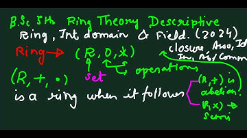 Ring theory | Chap 1 | Video 1| Descriptive | Bsc 5th sem | #ddu | #mathvath |