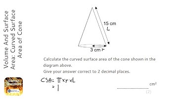 Volume And Surface Area: Curved Surface Area of Cone (Grade 5) - OnMaths GCSE Maths Revision