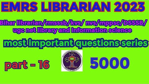 UGC NET/JRF library and information science most important questions