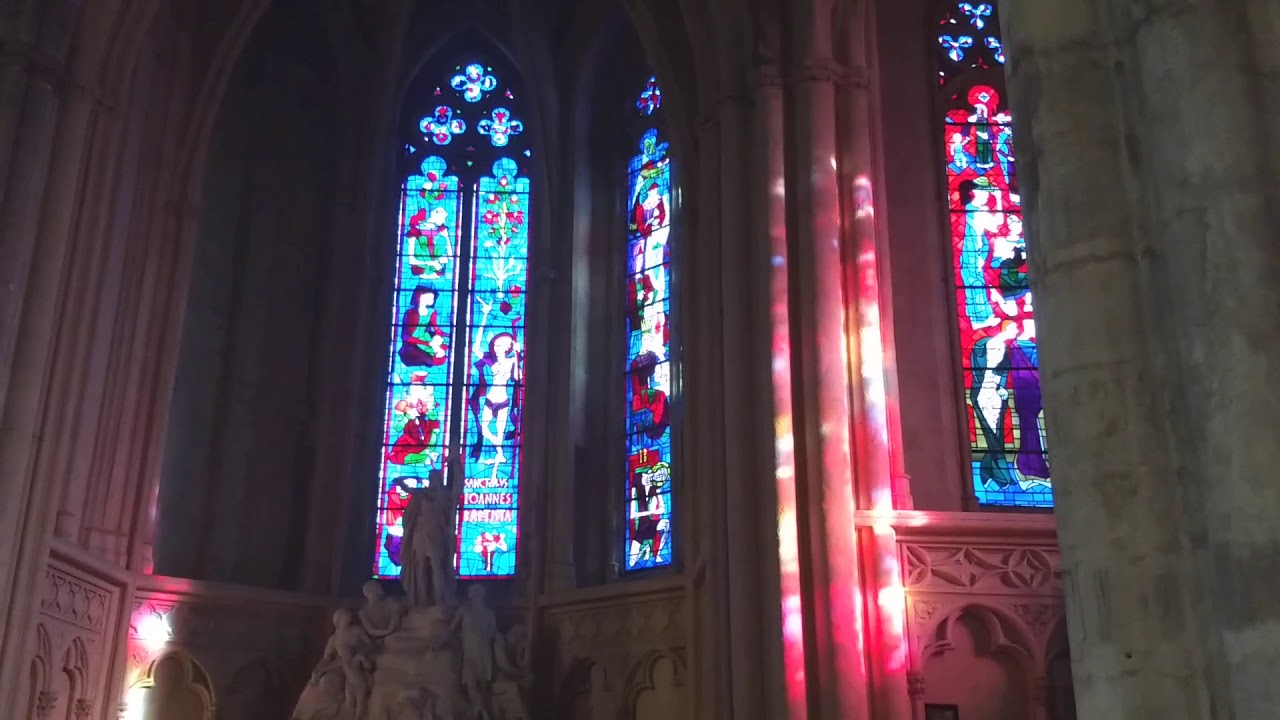 Sun Gleaming through Stained Glass of the Basilica of St. Michael, Bordeaux