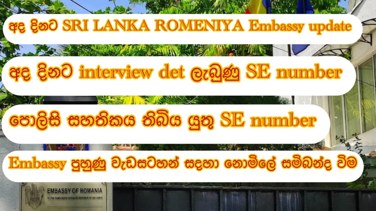 රොමෙනියා embassy update සහා නොමිලේ පවත්වන interview පුහුණු වැඩසටහන් පිලිබද 🇹🇩💪🏻❤️