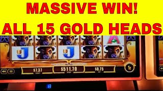 MASSIVE WIN ON BUFFALO GOLD REVOLUTION | COLLECTED ALL 15 GOLD HEADS | RICK'S SLOT CHANNEL