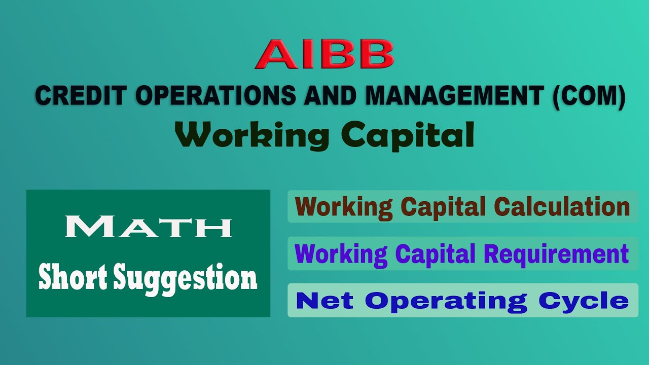 Practice Problem on Working Capital | Credit Operations and Management ...