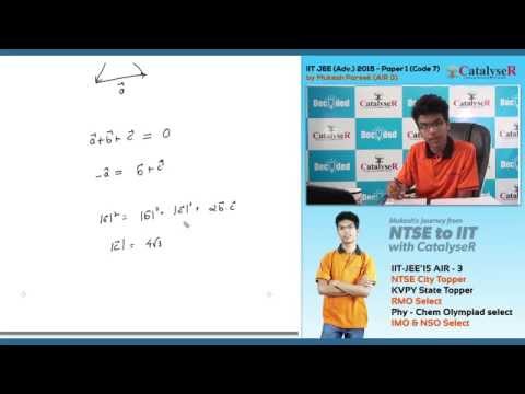 IIT JEE'15 Paper 1 Analysis by JEE Topper  - Mukesh Pareek, AIR 3