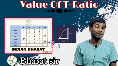 Trigonometric#Ratios of some particular angles, #Trigonometry Class-10 #Bharat Kumar.