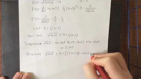 Using a linearization to approximate: example 2
