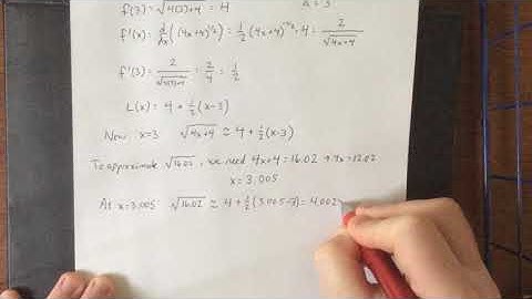 Using a linearization to approximate: example 2