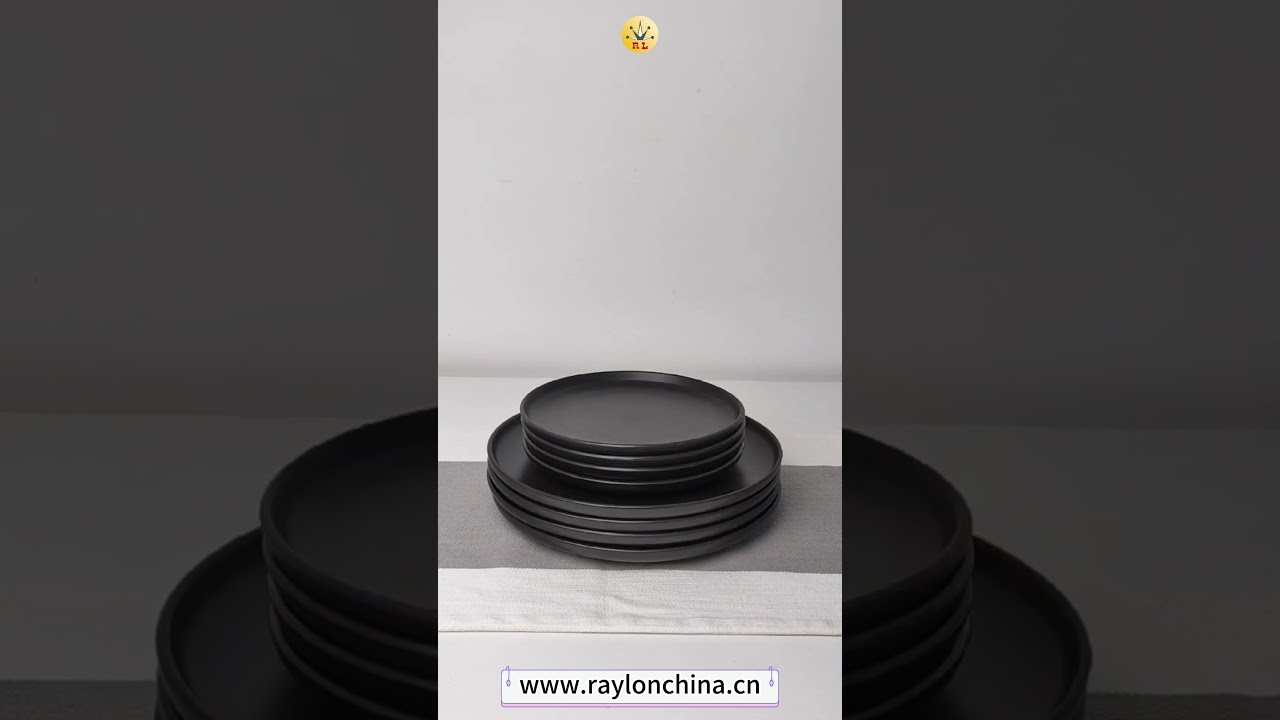 16pcs Matte Finish Black Color Glaze Dinner Set - Raylon Enterprise