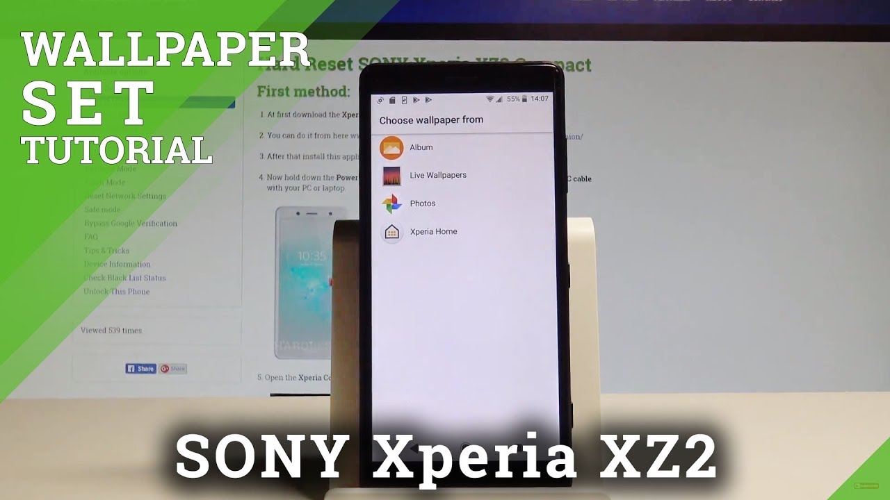 How To Change Wallpaper In Sony Xperia Xz2 Compact Set Up Wallpaper Hardreset Info Youtube