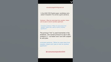 Correcting grammar errors in a sentence    #csspakistan #cssexam #cssaspirant #csspreparation