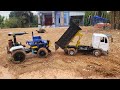 Amazing RC construction Tractor Ford 5010 , wheel loader and Nissan dump truck full video