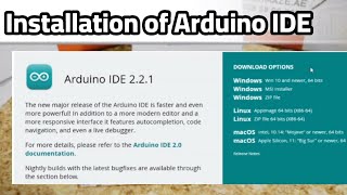 Installation of Arduino IDE