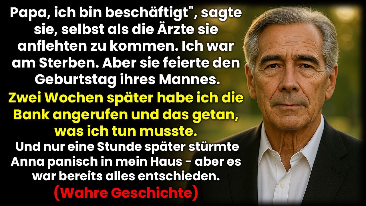Man brachte mich bewusstlos ins Krankenhaus. Meine Tochter antwortete „Mir fehlt die Zeit...