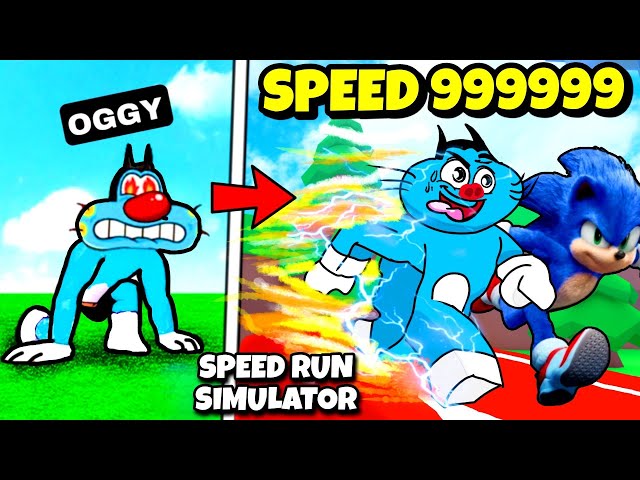 Oggy Reach God Speed In Speed Race Clicker Game Roblox