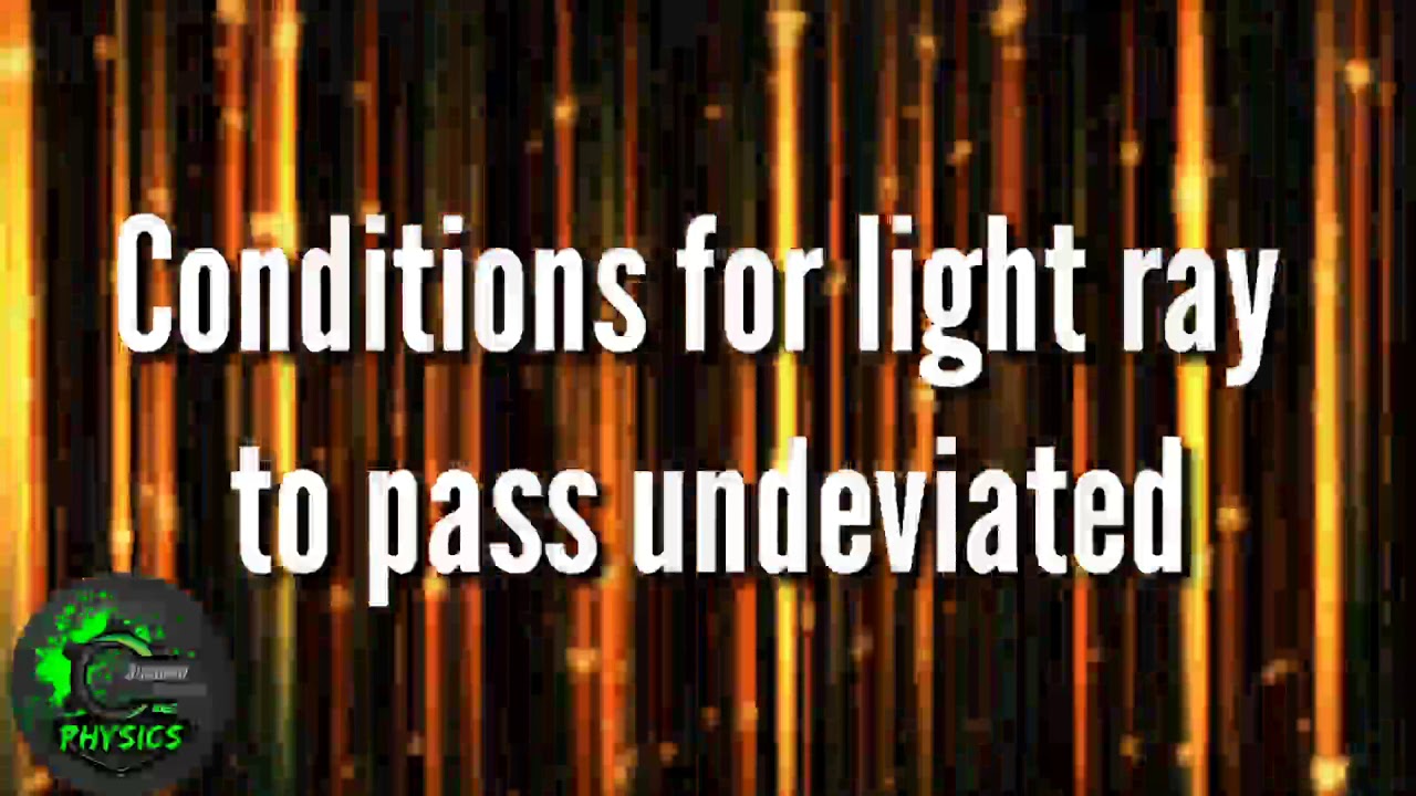 Conditions for light ray to pass undeviated | Relation between ...