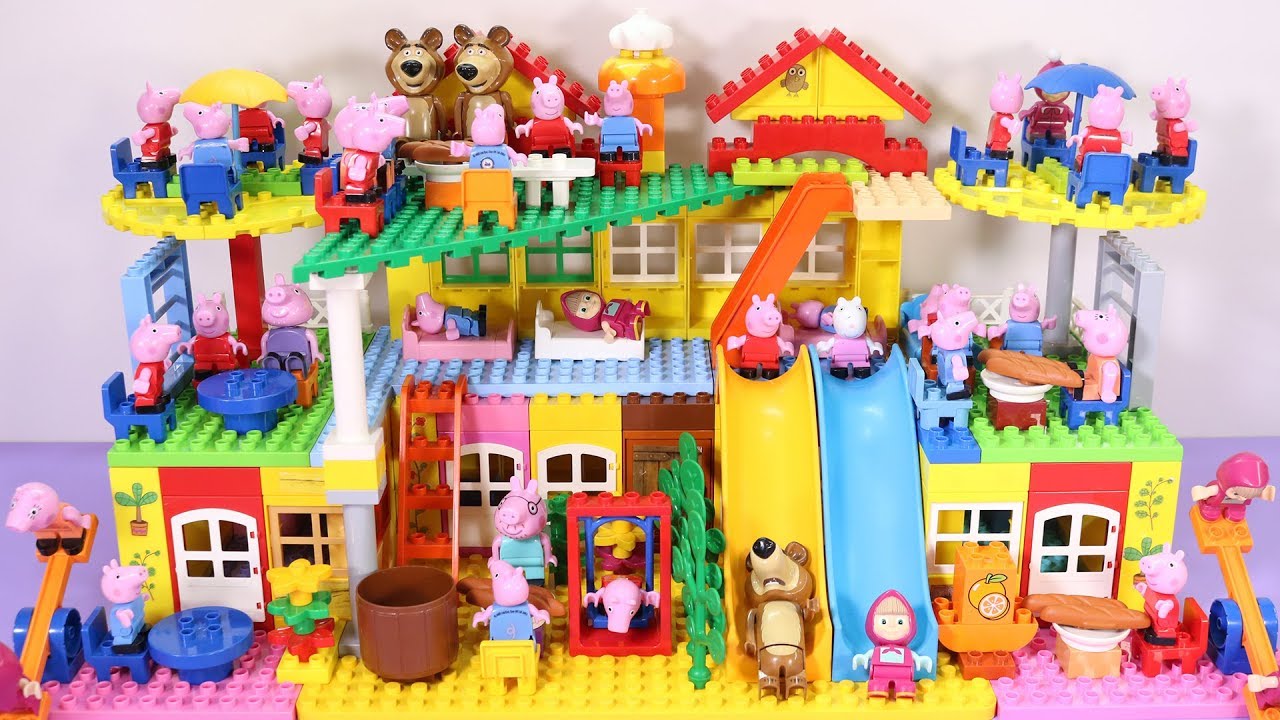 Peppa Pig Lego House Building With Water Slide #4 - YouTube