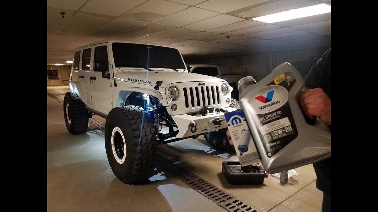 2017 Jeep Wrangler JK Oil Change - YouTube