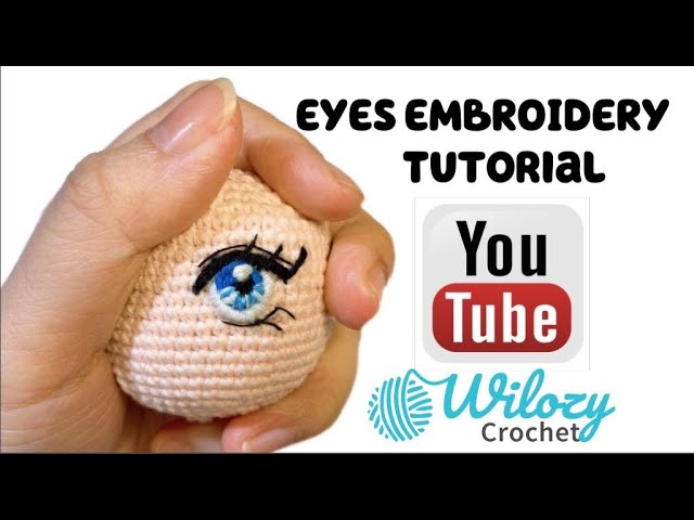 How To Crochet For Beginners: Embroider Eyes For Crochet Doll - Amigurumi  Tutorial Free Doll Pattern 