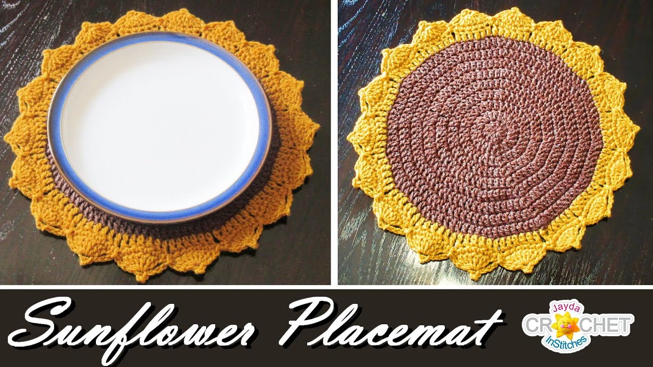 Download Giant Sunflower Placemat Table Setting Centerpiece Crochet Pattern Tutorial Youtube