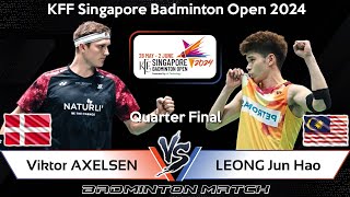 🔴LIVE SCORE | Viktor AXELSEN (DEN) vs LEONG Jun Hao (MAS) | Singapore Badminton Open 2024