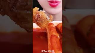 asmr Lesa eating tteokbboki and fried chicken ?