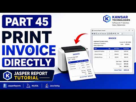 JasperReports Tutorial for Beginners 2026 | Print Invoice Directly Using Java Swing (Part 45)